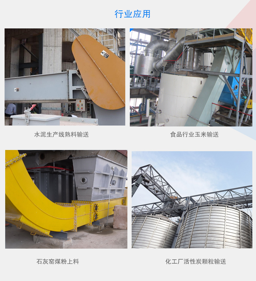 可以水平、傾斜或垂直布置，主要用于水泥、食品、化工、煤炭等行業(yè)